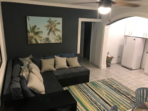 The living room of Carambola Surf House number 2